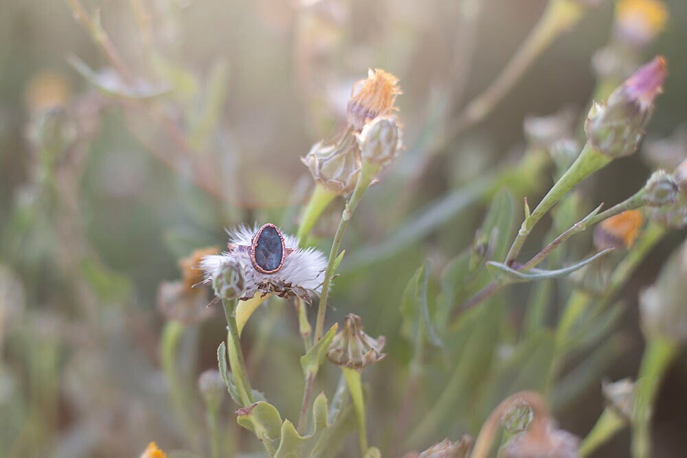 Blue Apatite Copper Ring | Handmade Crystal Ring | Boho Jewellery Australia