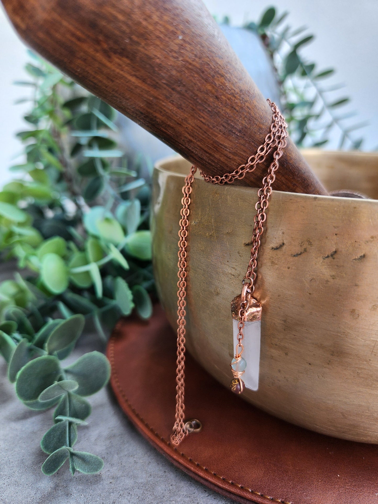 Dainty Clear or Smoky Quartz Necklace | Handmade Crystal Pendant