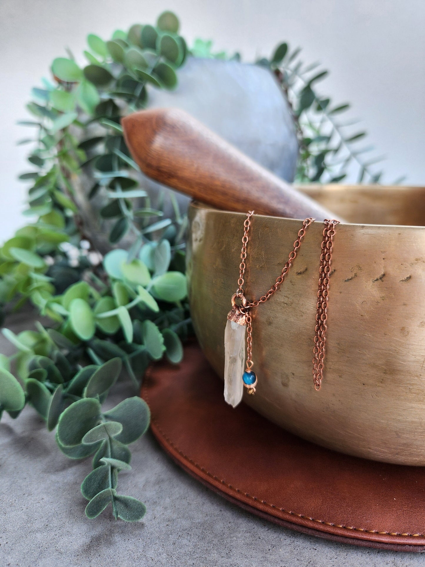 Dainty Clear or Smoky Quartz Necklace | Handmade Crystal Pendant