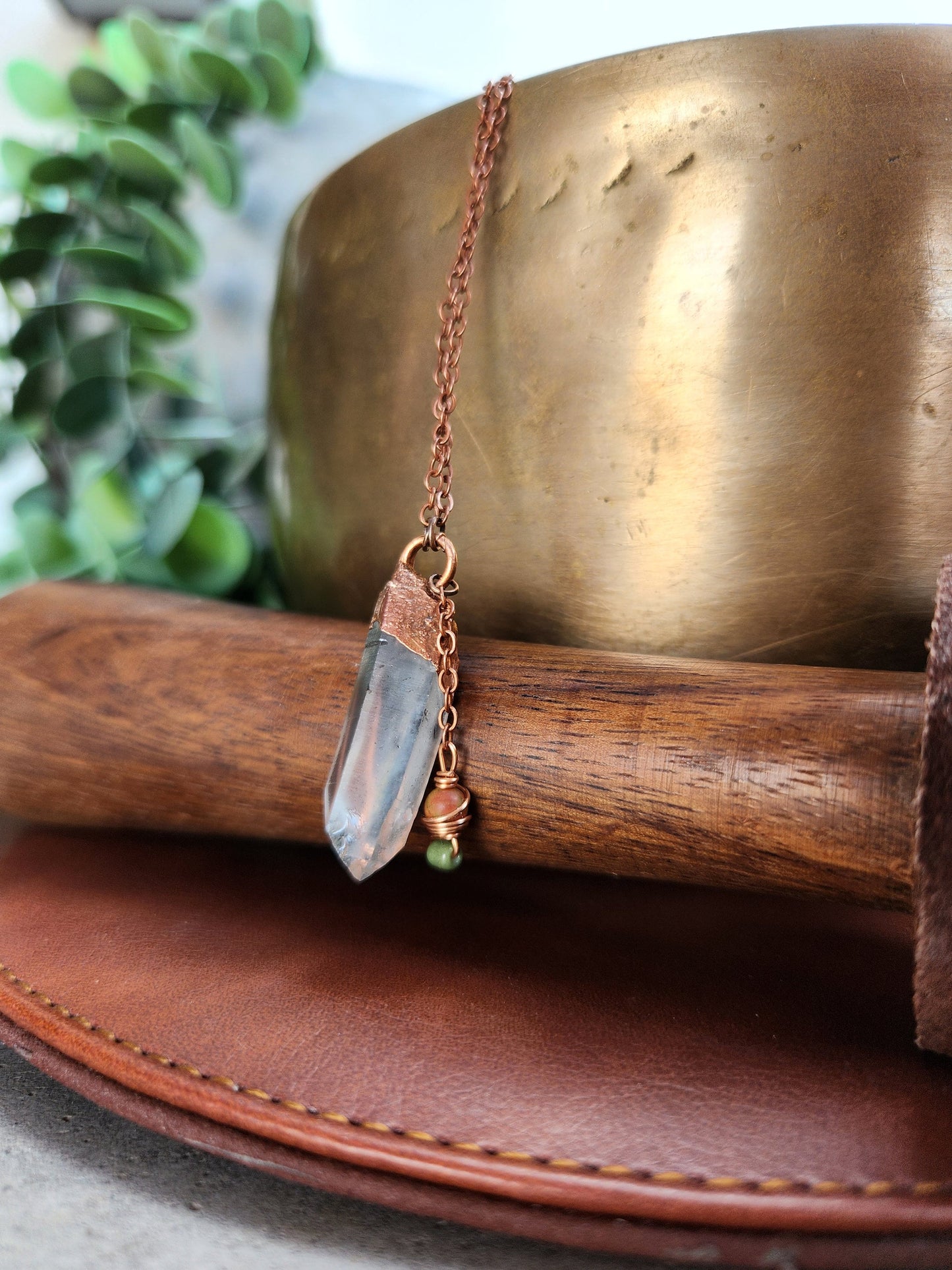 Dainty Clear or Smoky Quartz Necklace | Handmade Crystal Pendant