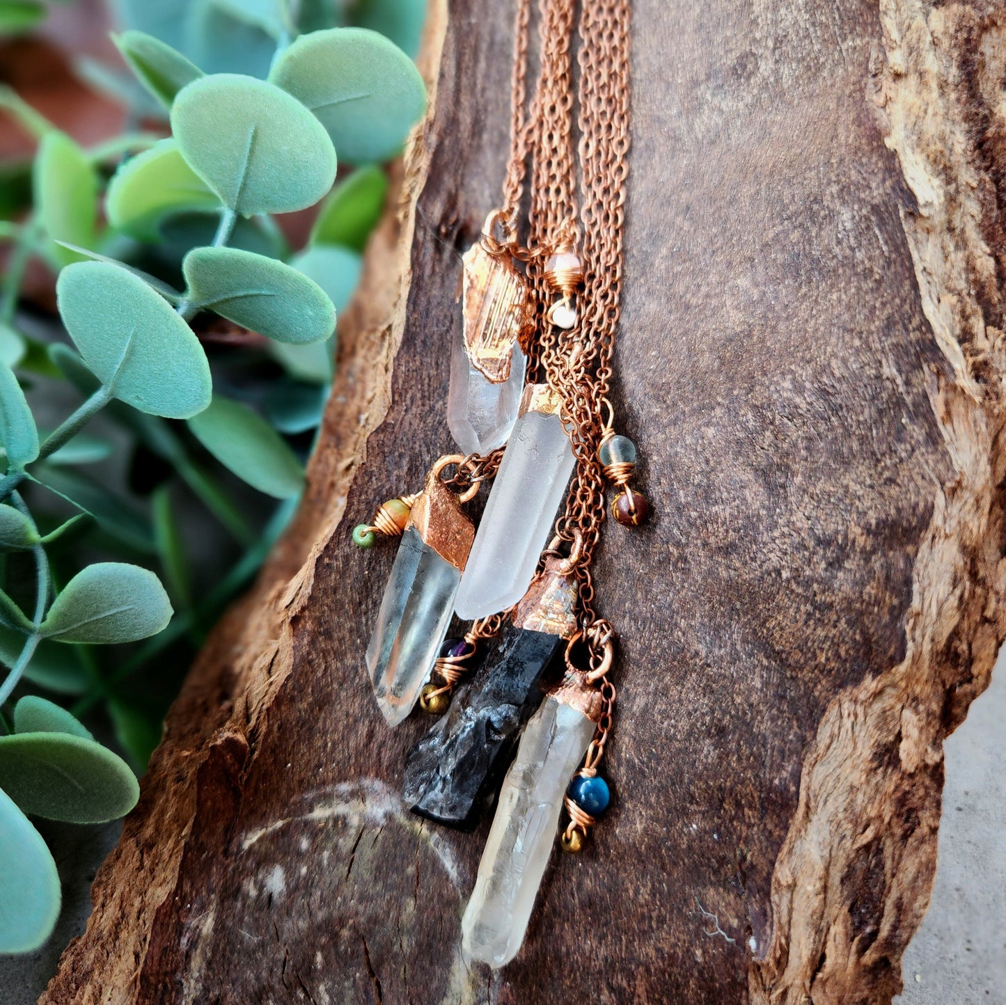 Dainty Clear or Smoky Quartz Necklace | Handmade Crystal Pendant