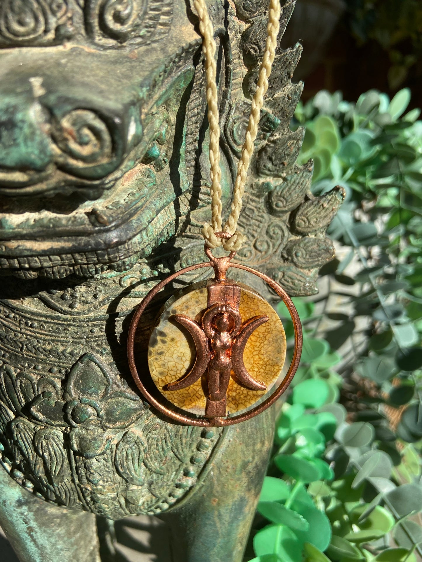 Hecate Jasper Pendant | Handmade Goddess Necklace for Wisdom