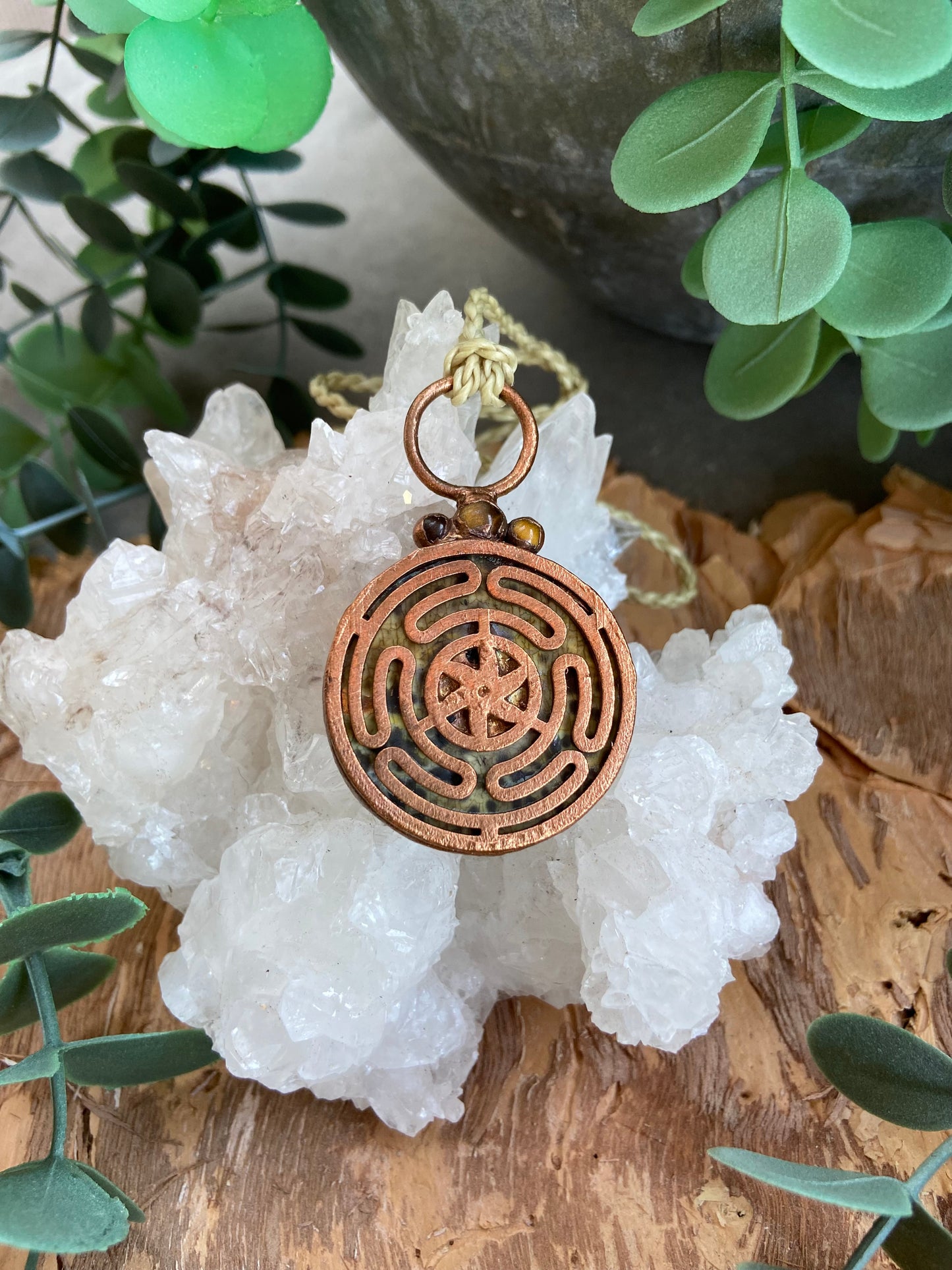 Hecate’s Wheel Pendant | Handmade Tigerskin Jasper Goddess Necklace