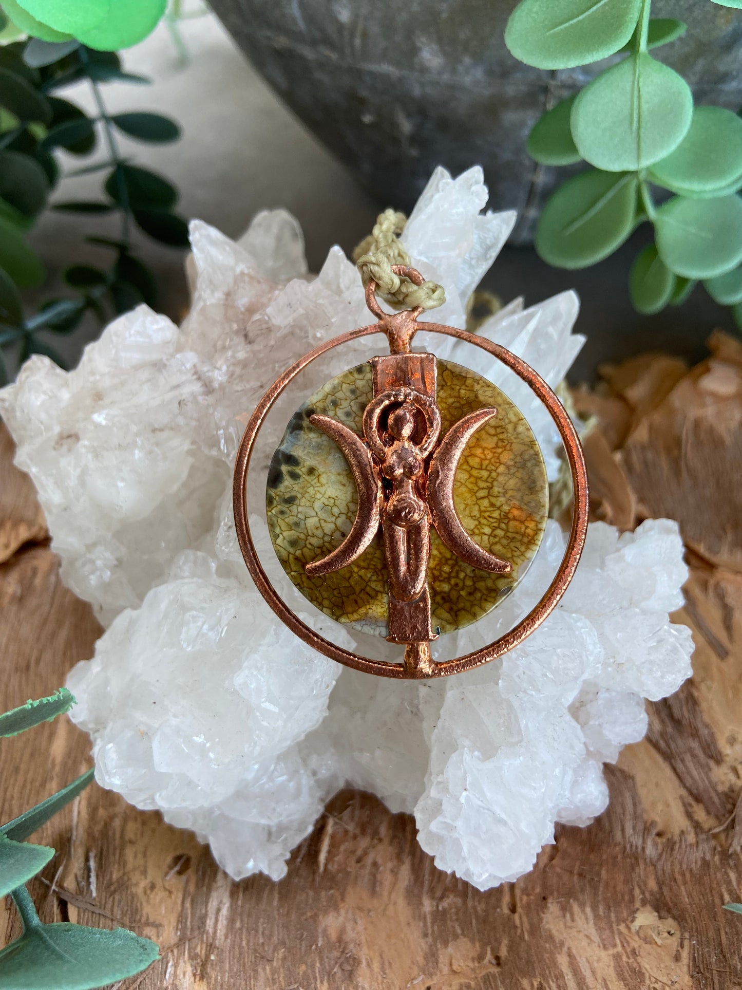 Hecate Jasper Pendant | Handmade Goddess Necklace for Wisdom
