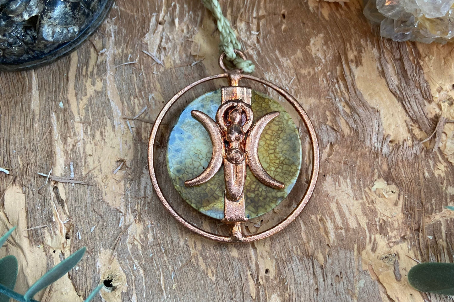 Hecate Jasper Pendant | Handmade Goddess Necklace for Wisdom