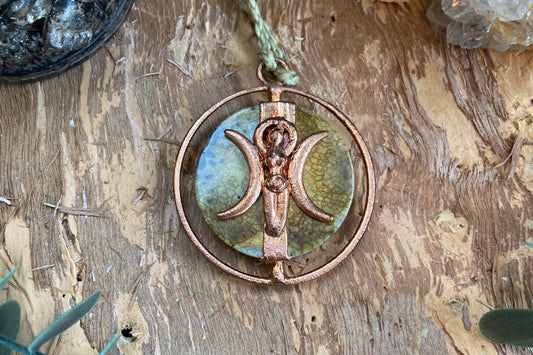 Hecate Jasper Pendant | Handmade Goddess Necklace for Wisdom