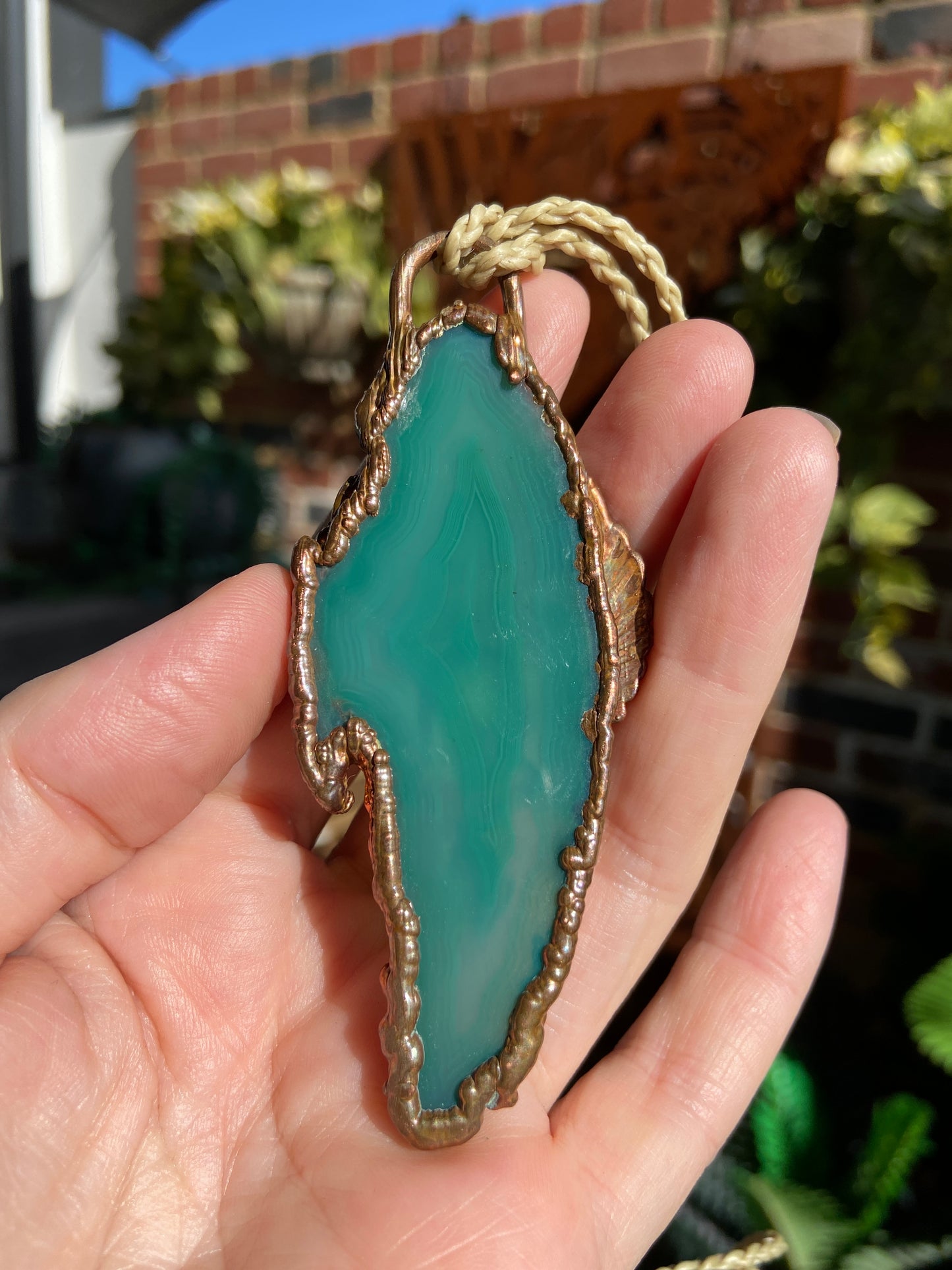 Green Agate Scarab Pendant | Handmade Egyptian Crystal Necklace