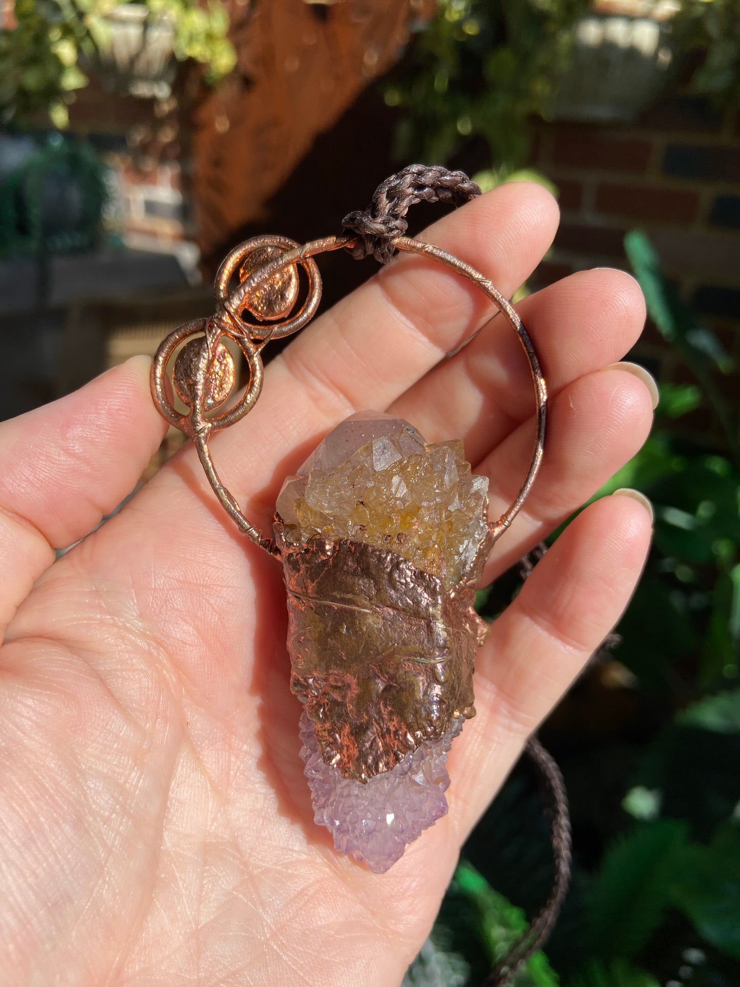 Faery Charm Pendant - Smoky Quartz, Amethyst Spirit Quartz and Labradorite
