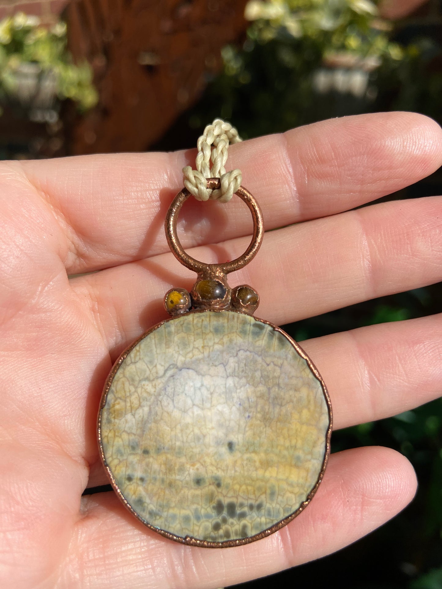 Hecate’s Wheel Pendant | Handmade Tigerskin Jasper Goddess Necklace