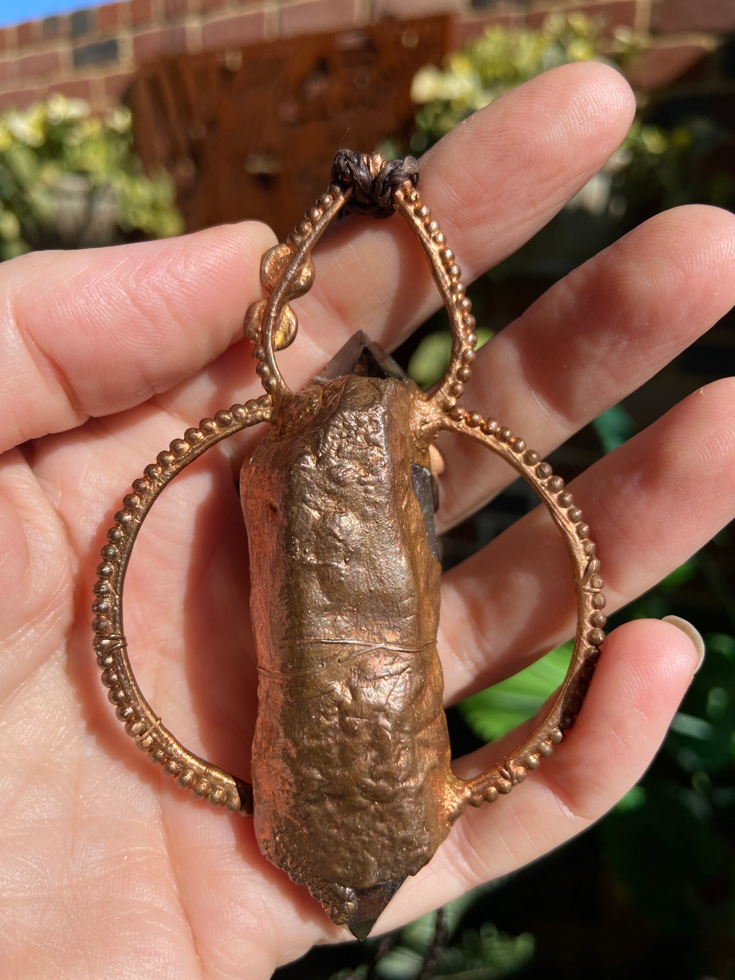Dragon’s Heart Smoky Quartz Pendant | Handmade Boho Necklace Australia