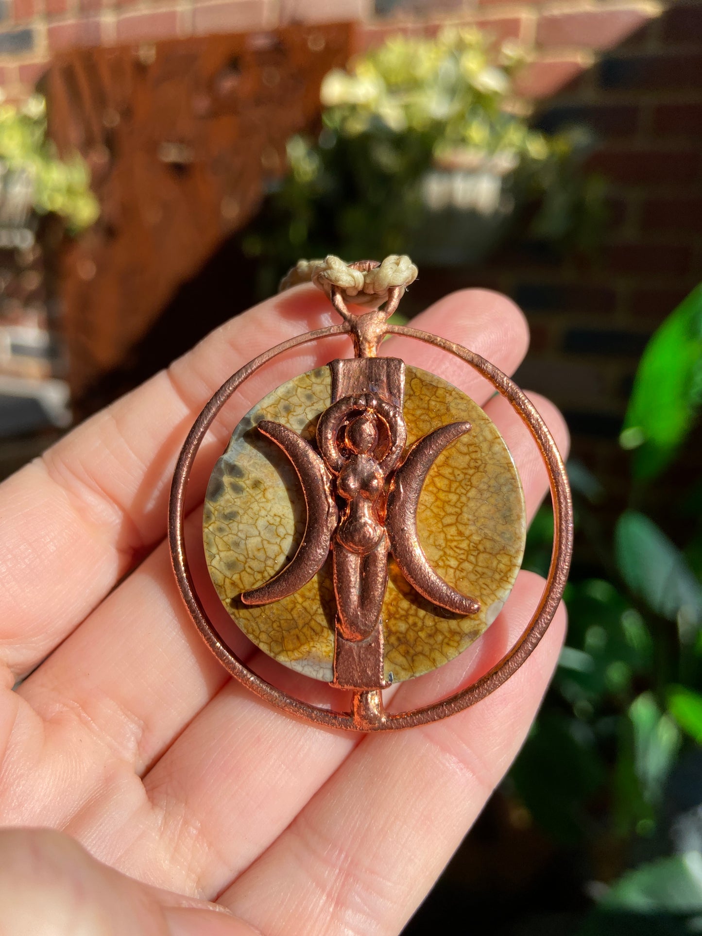 Hecate Jasper Pendant | Handmade Goddess Necklace for Wisdom
