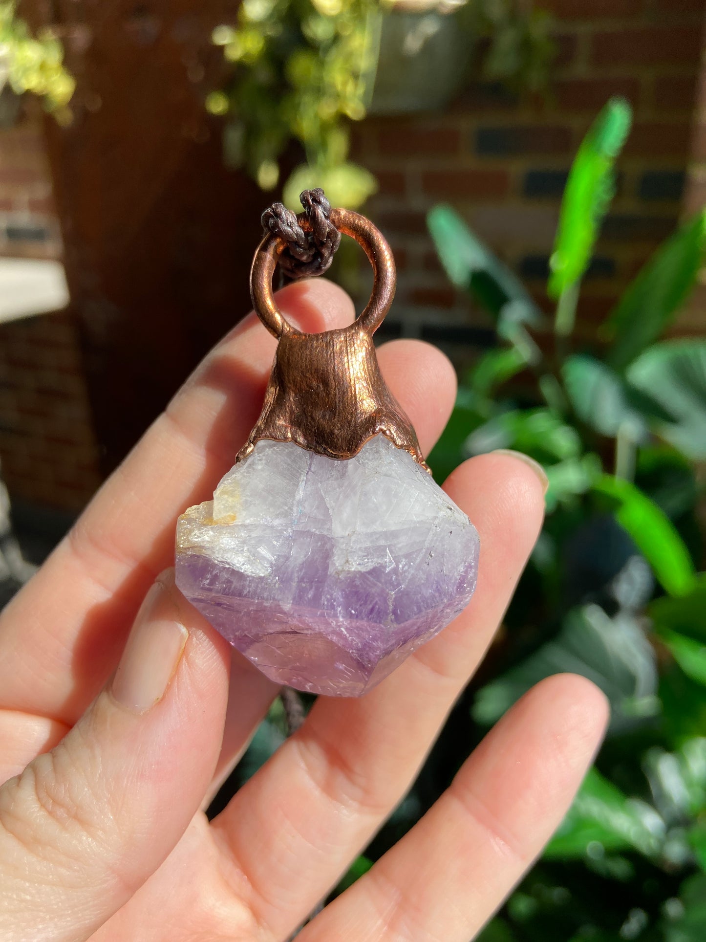 Amethyst Copper Pendant | Handmade Boho Crystal Necklace