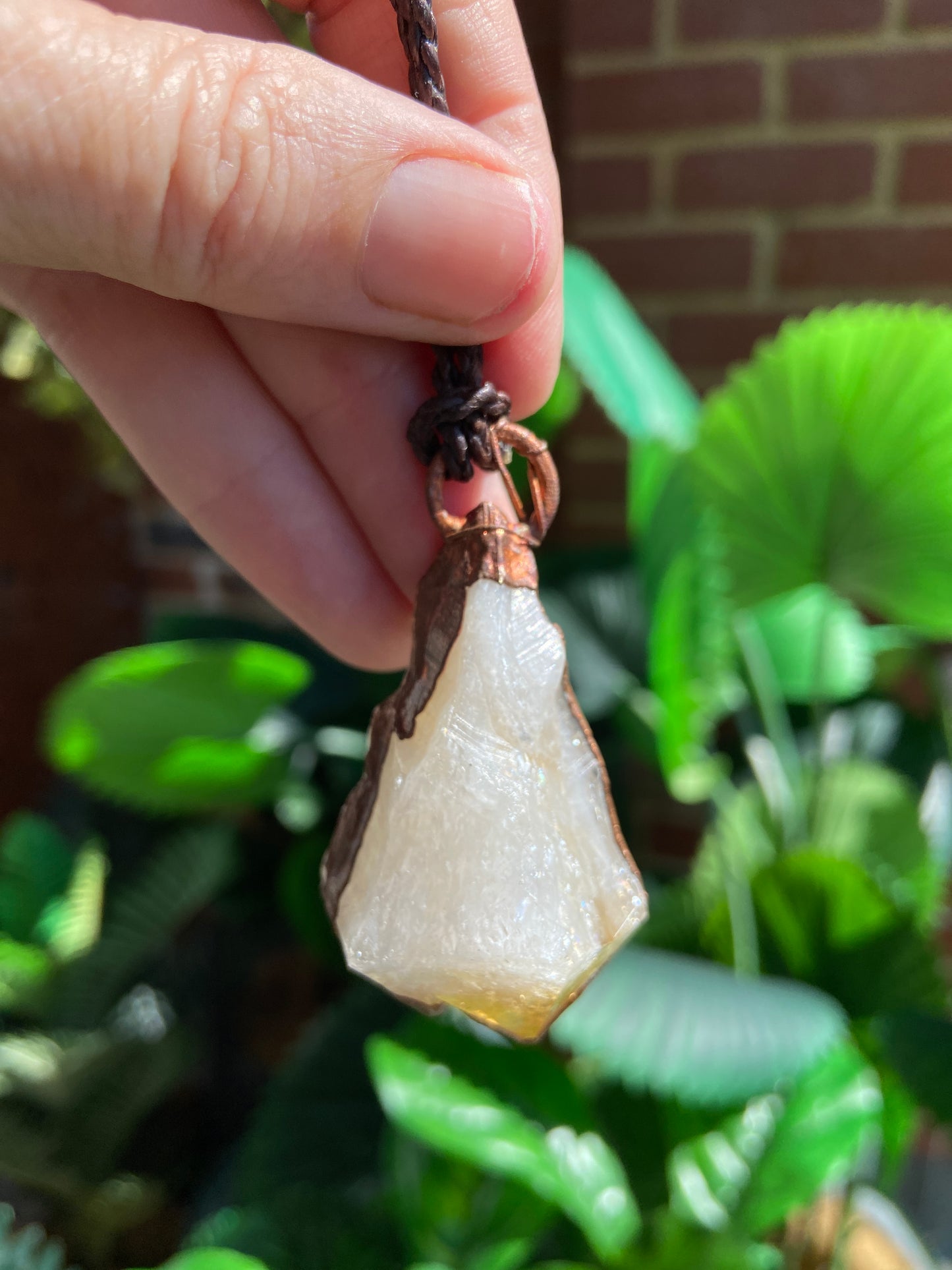 Chunky Citrine Copper Pendant | Handmade Crystal Necklace