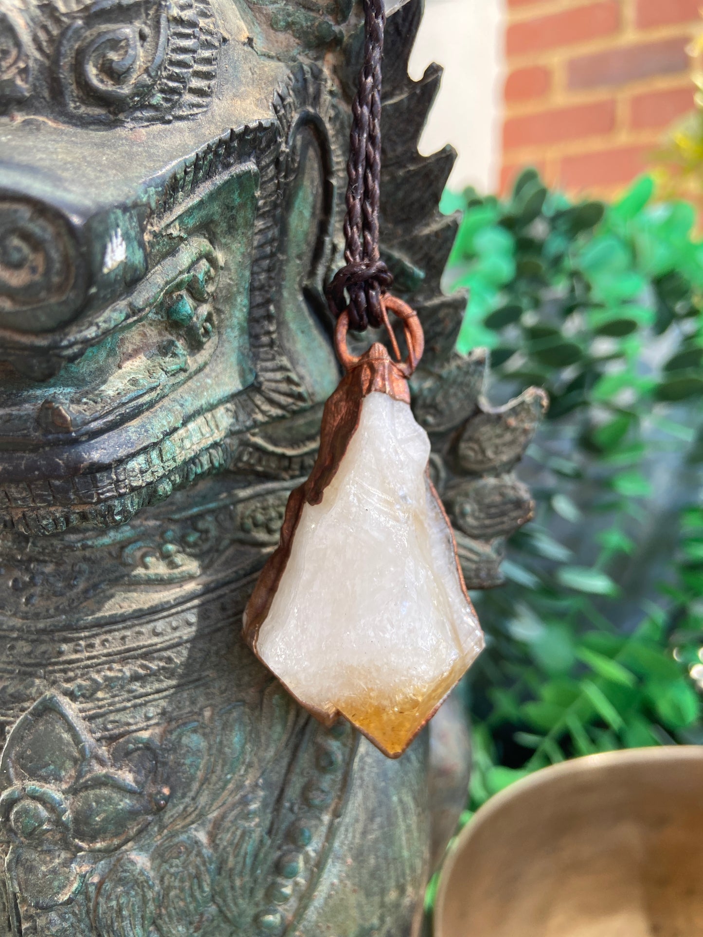 Chunky Citrine Copper Pendant | Handmade Crystal Necklace