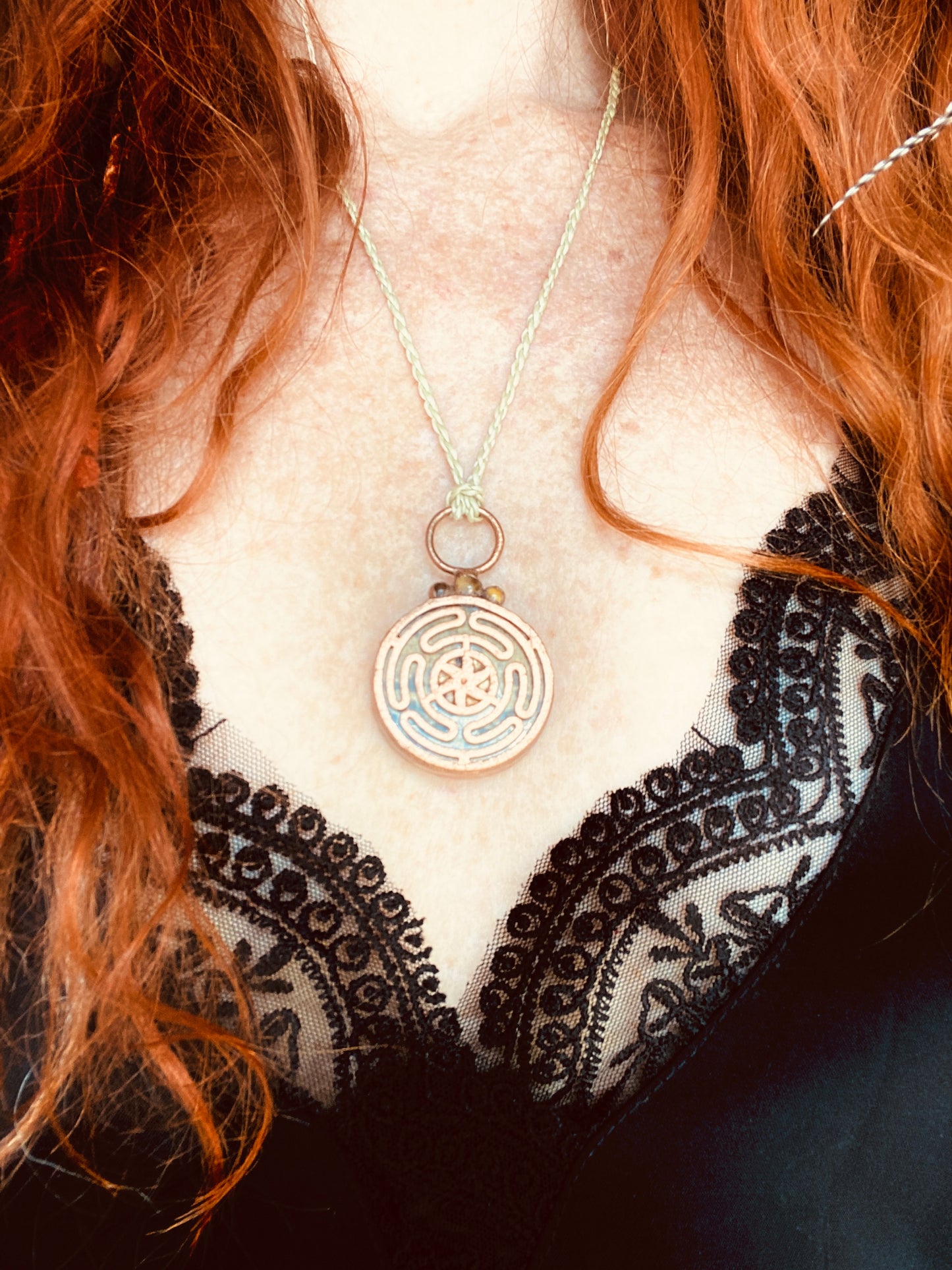 Hecate’s Wheel Pendant | Handmade Tigerskin Jasper Goddess Necklace