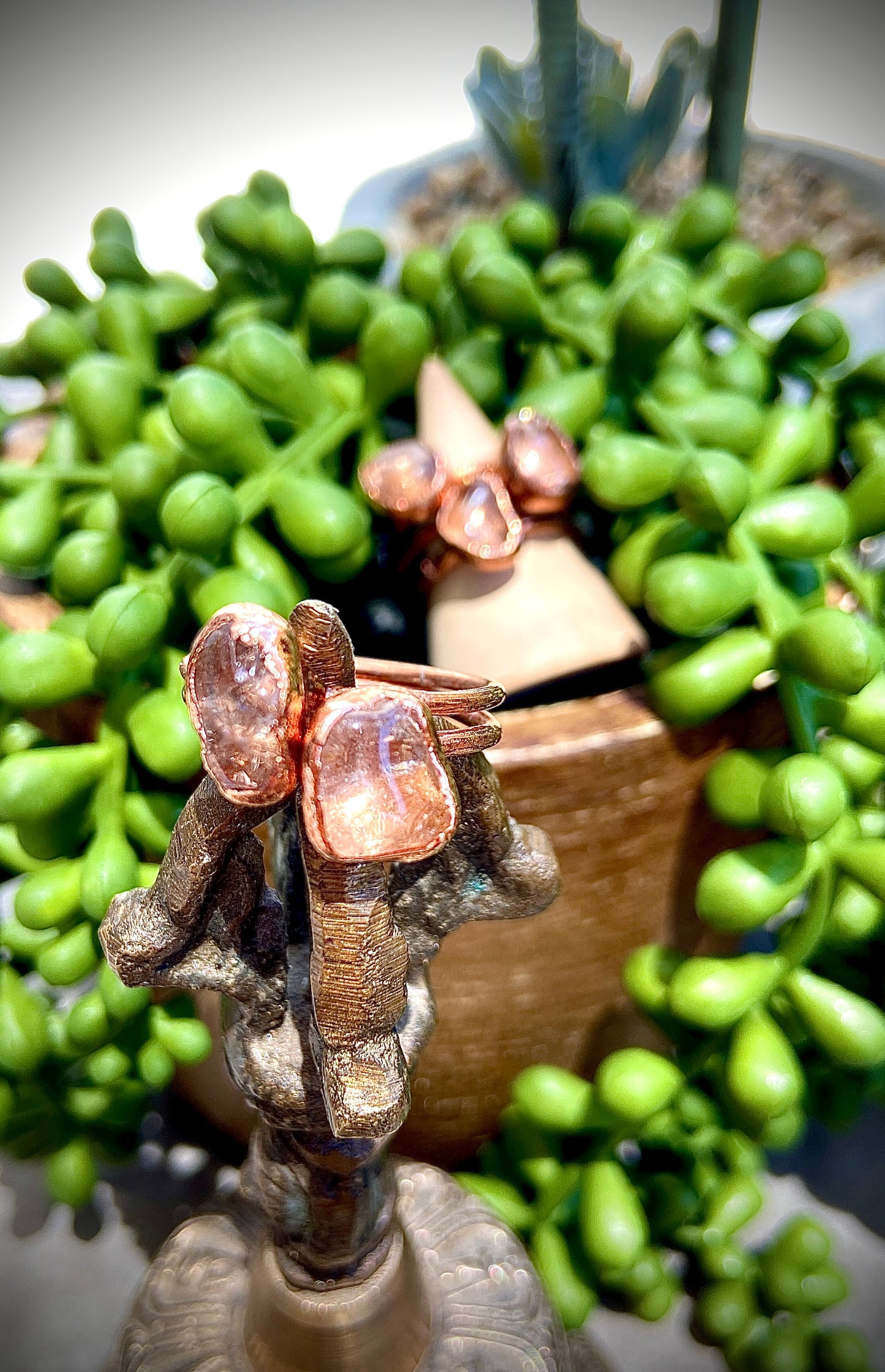 Clear Quartz Copper Stacker Ring | Handmade Rings Australia