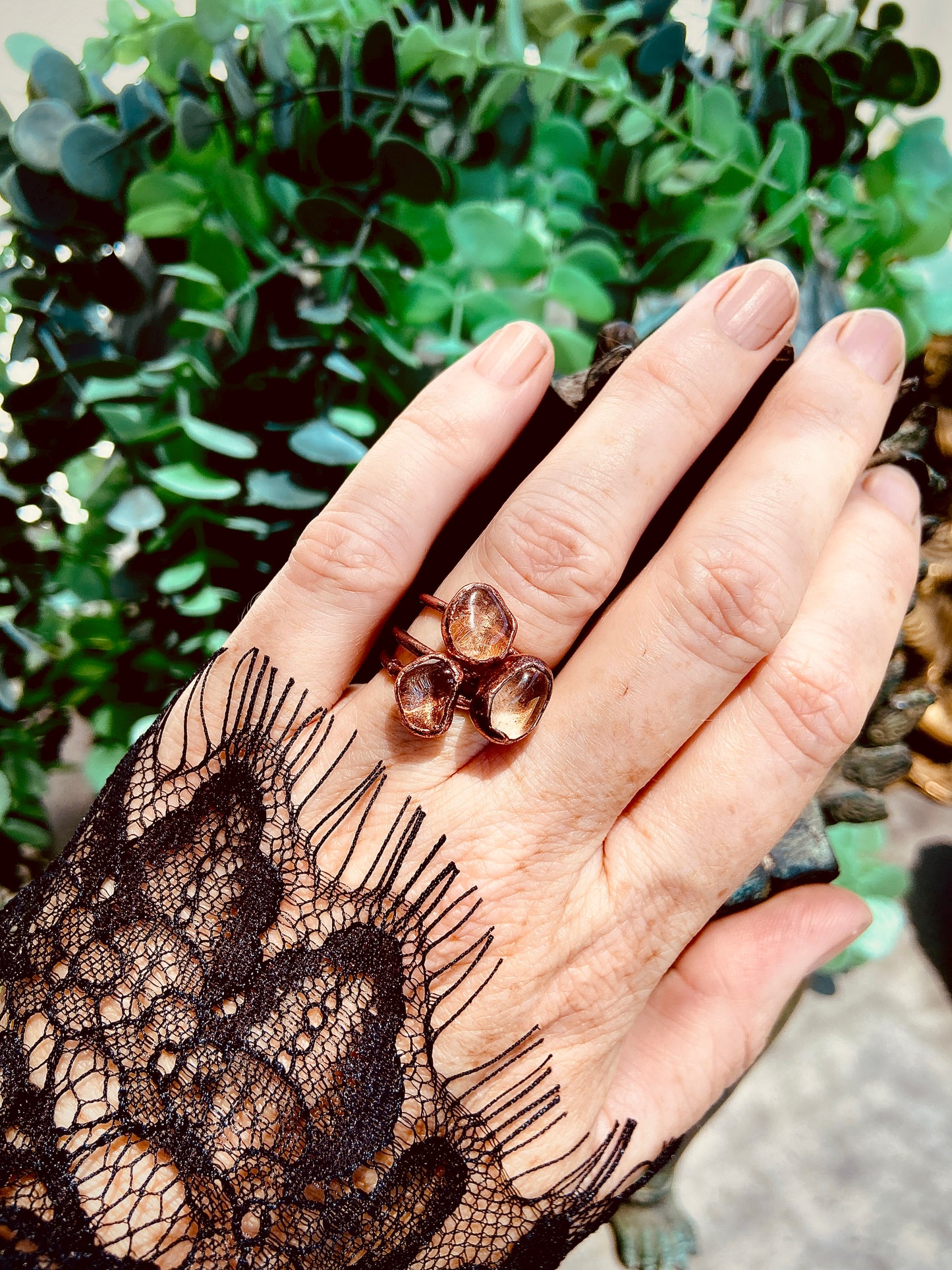 Clear Quartz Copper Stacker Ring | Handmade Rings Australia