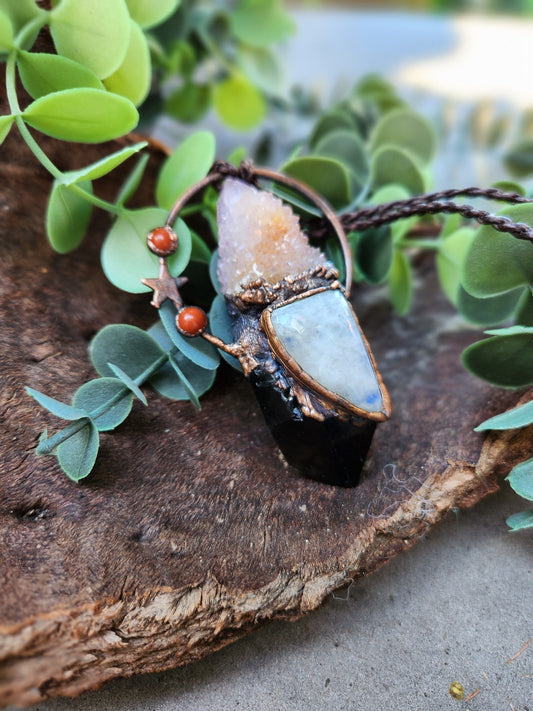 The Dream Catcher Necklace | Smoky Quartz Pendant | Moonstone Pendant | Star Necklace | Formally Cinnamon Dreams
