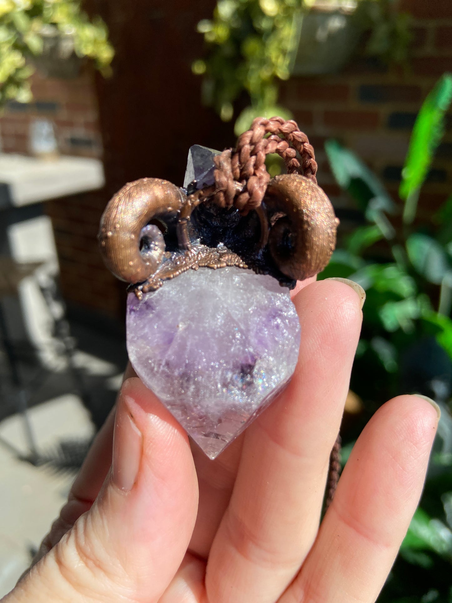 Zodiac Capricorn Double Amethyst Pendant