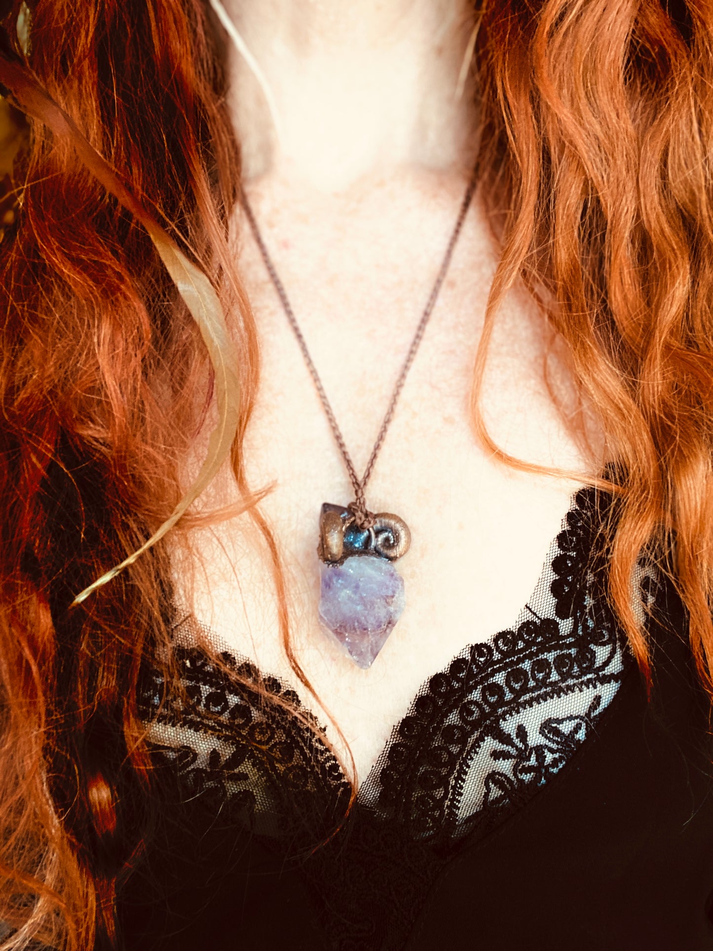 Zodiac Capricorn Double Amethyst Pendant